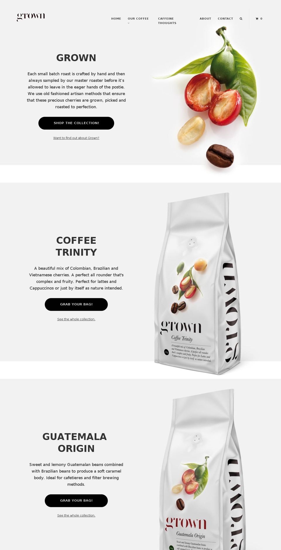 growncoffee.com — Shopify storefront screenshot