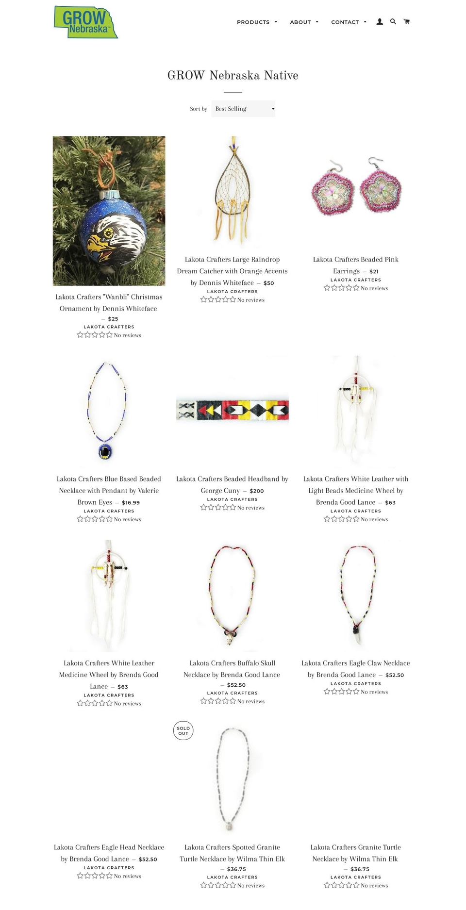 grownebraskanative.org shopify website screenshot