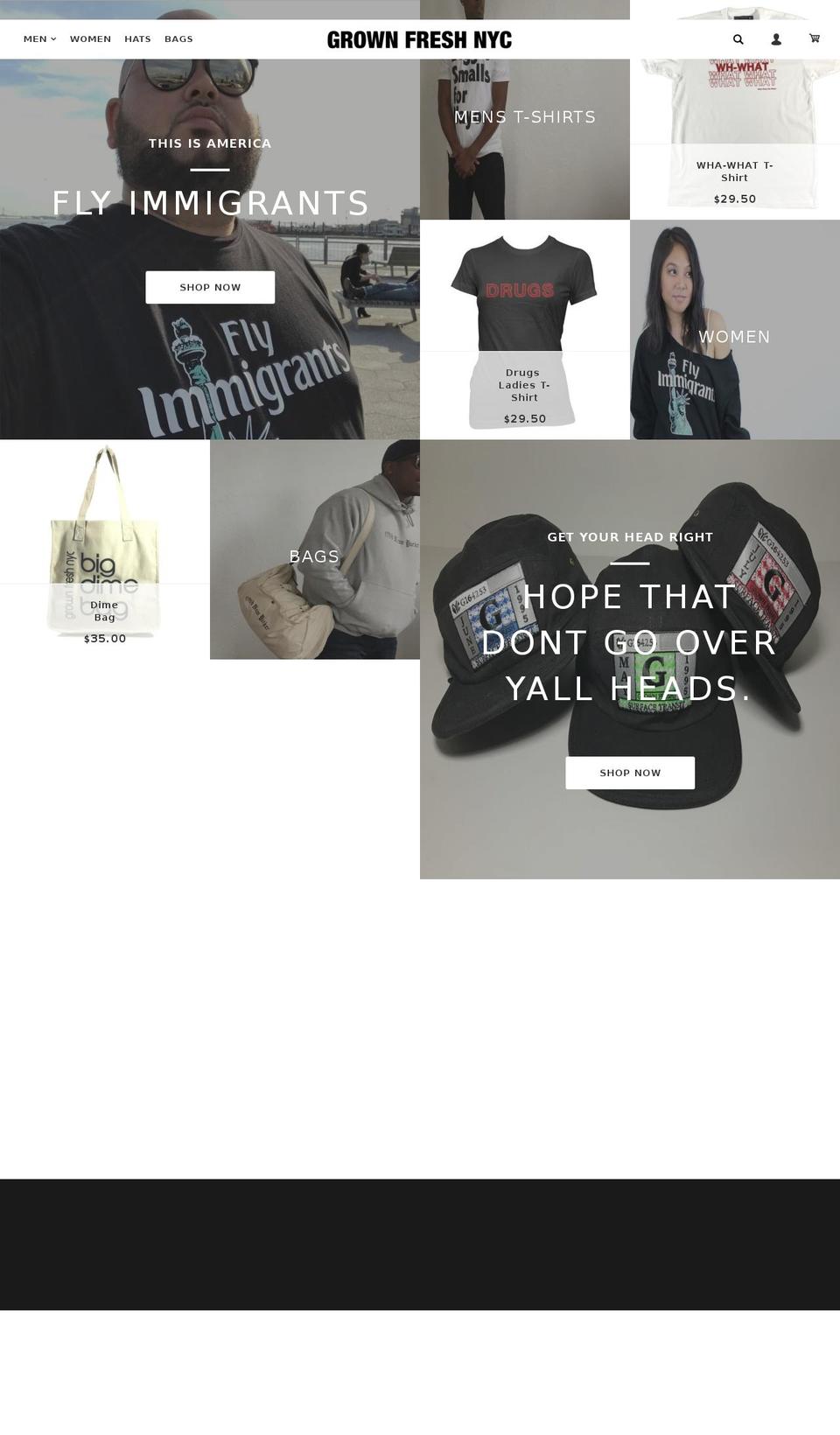 grownfreshnyc.net shopify website screenshot