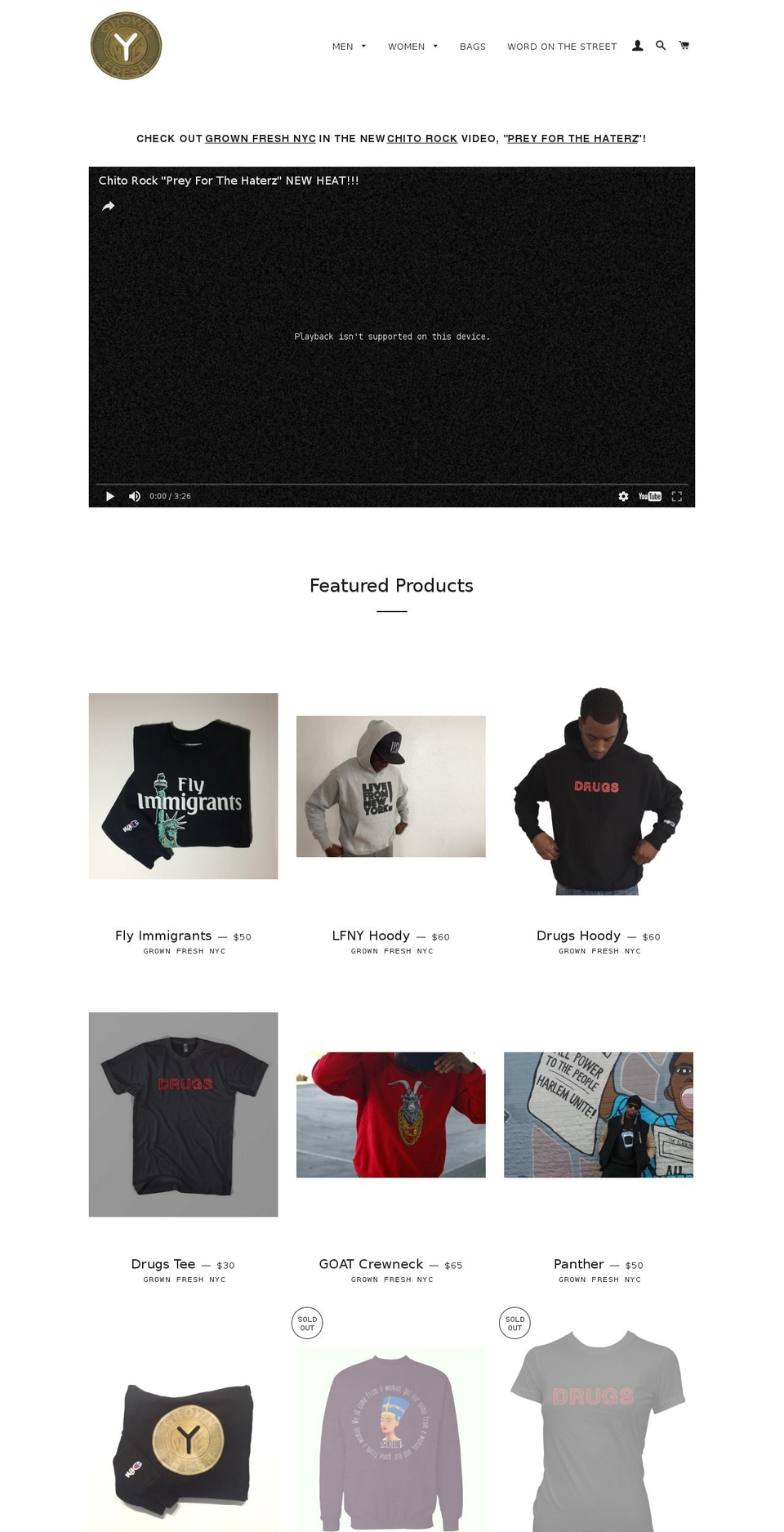 grownfreshnyc.org shopify website screenshot