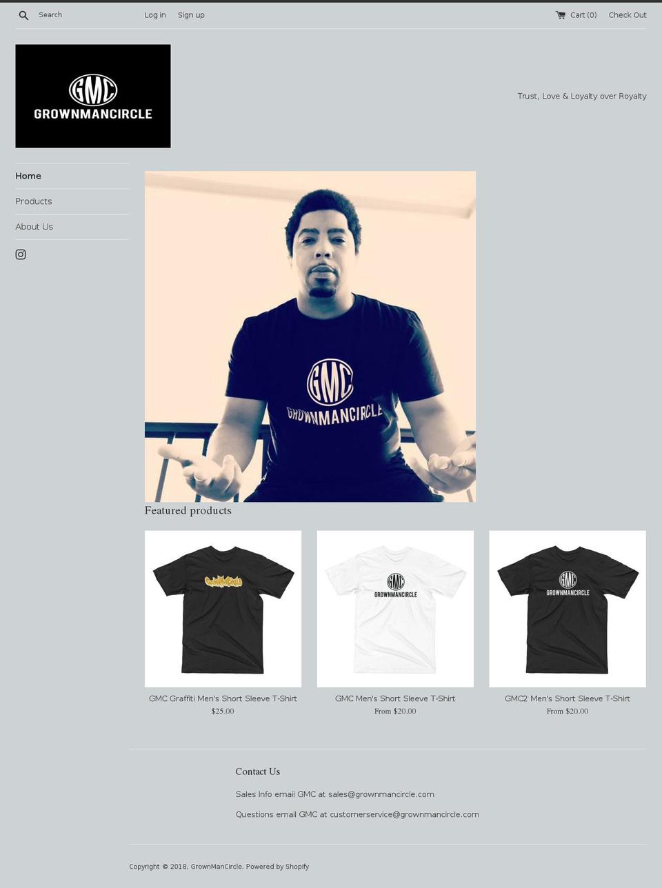 grownmancircle.com shopify website screenshot
