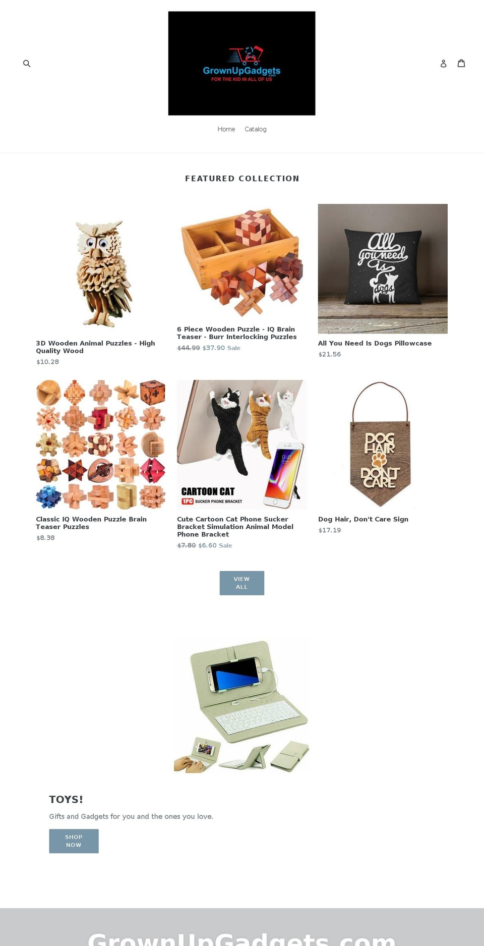 grownupgadgets.com — Shopify storefront screenshot