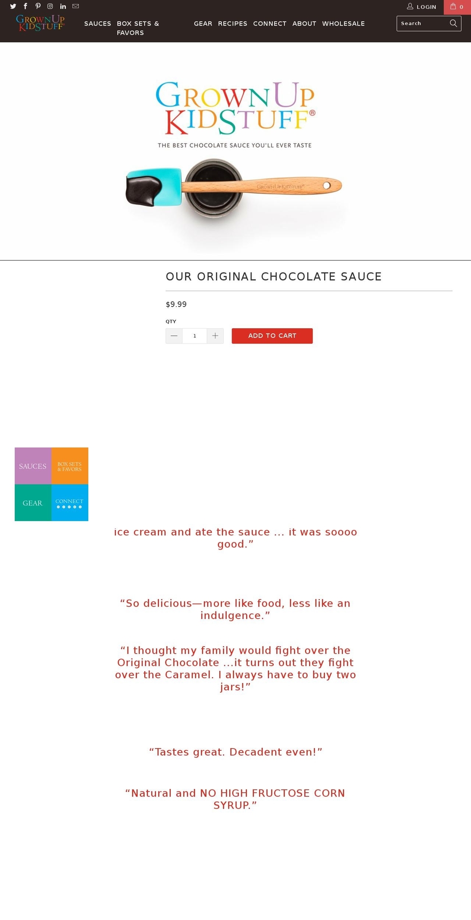 grownupkidsstuff.com — Shopify storefront screenshot