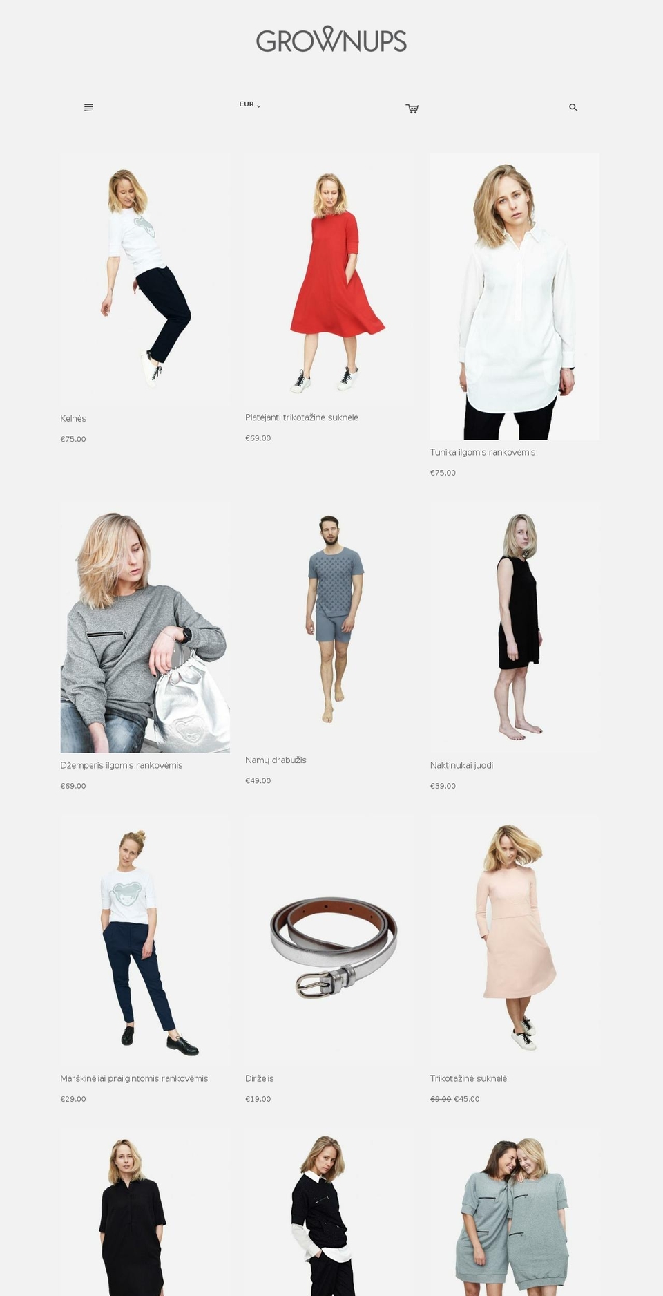 grownupsdesign.com — Shopify storefront screenshot
