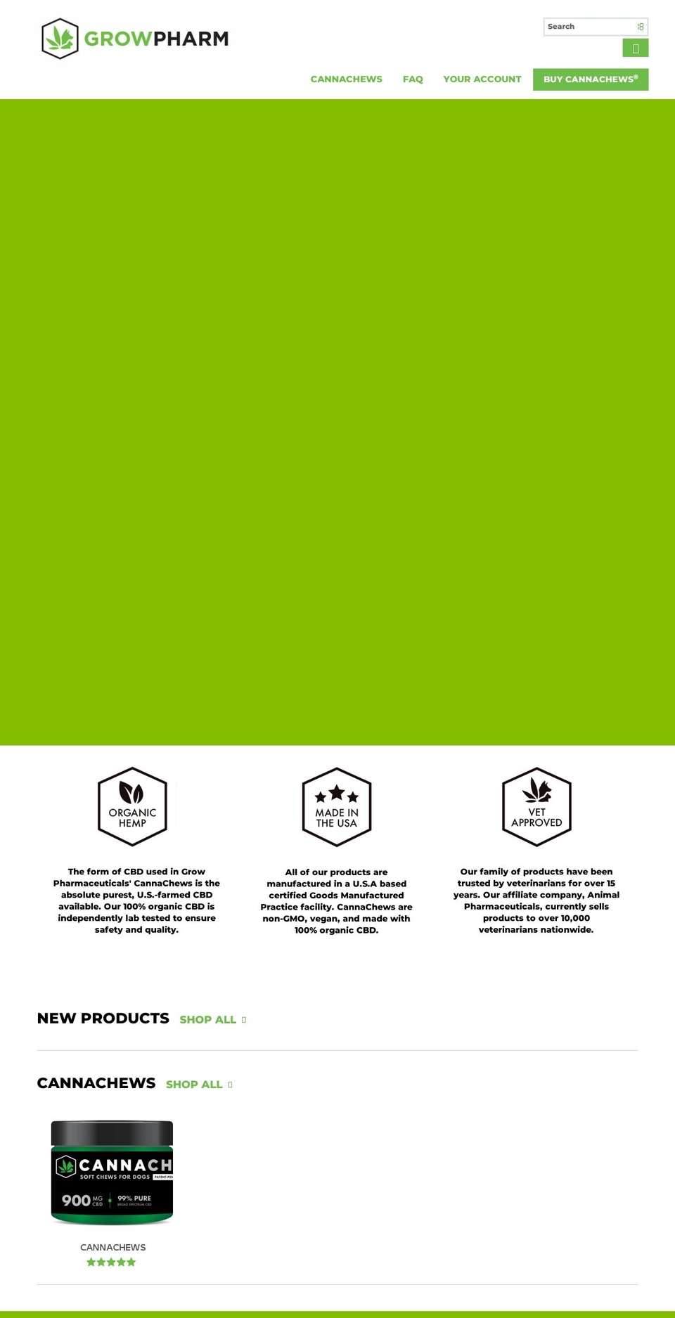 growpharmaceuticals.com shopify website screenshot