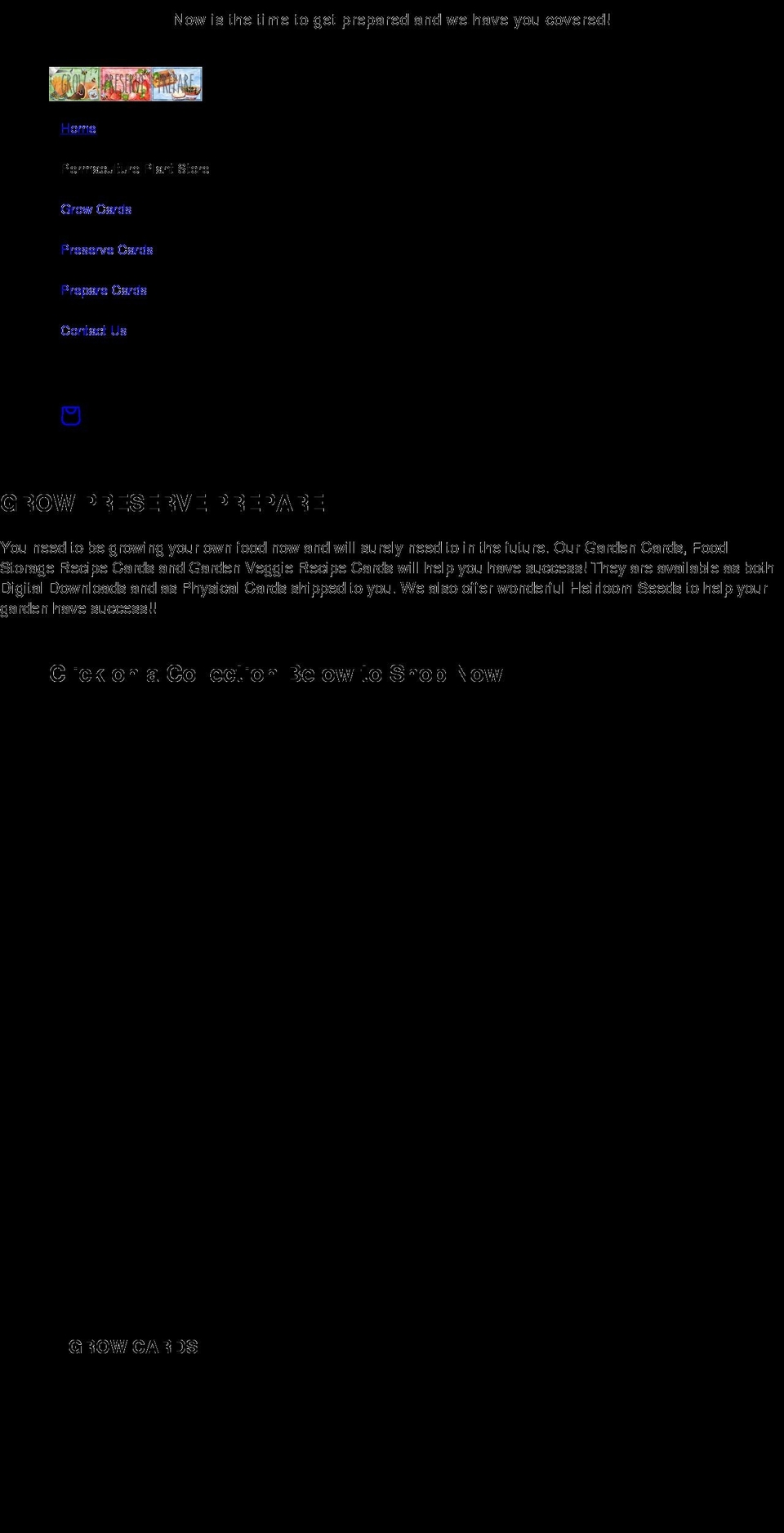 growpreserveprepare.com shopify website screenshot
