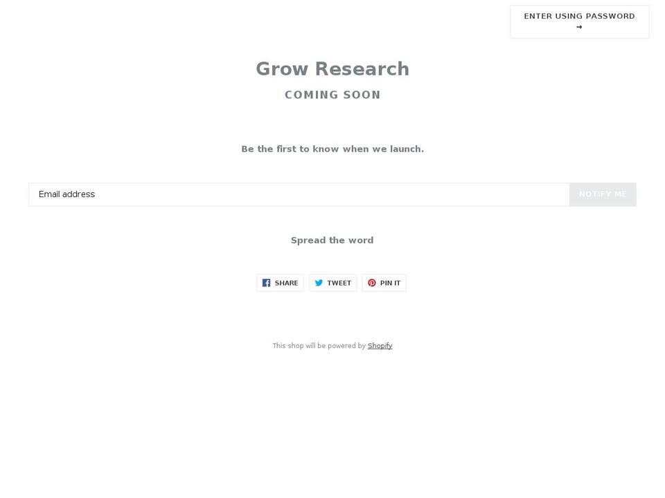 growresearch.com — Shopify storefront screenshot