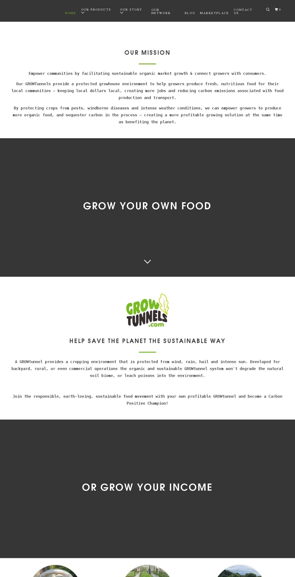 growtunnels.com shopify website screenshot