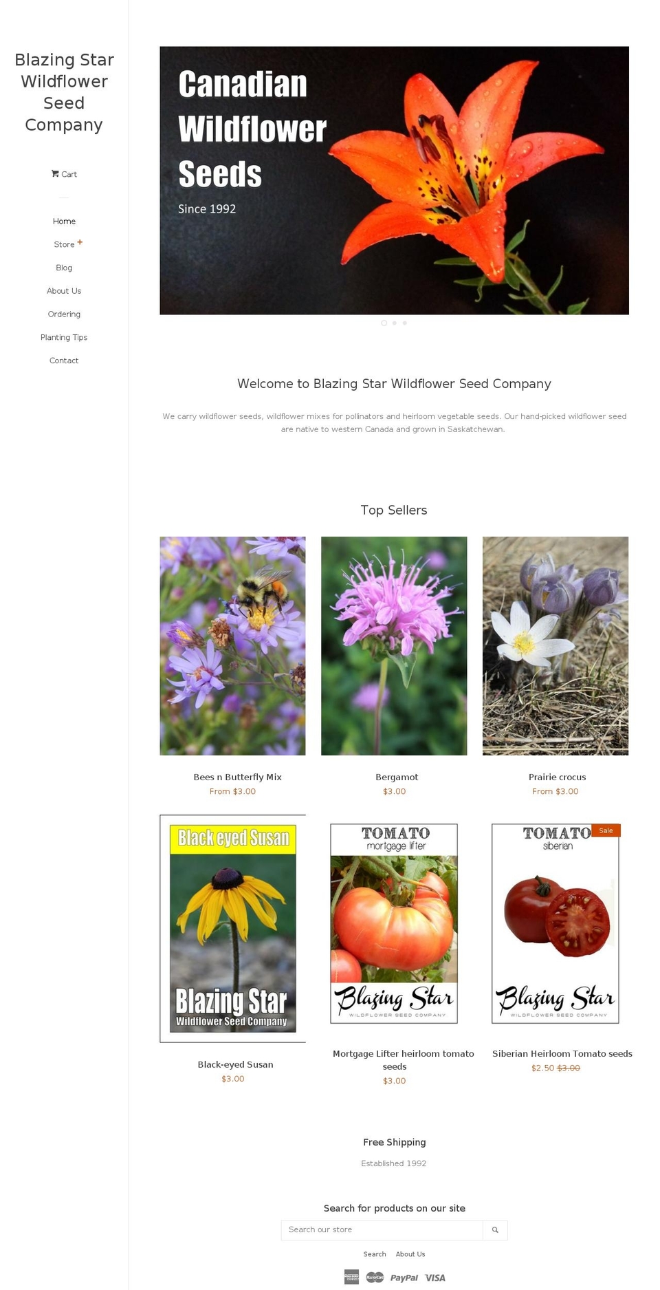 growwildflowers.ca shopify website screenshot