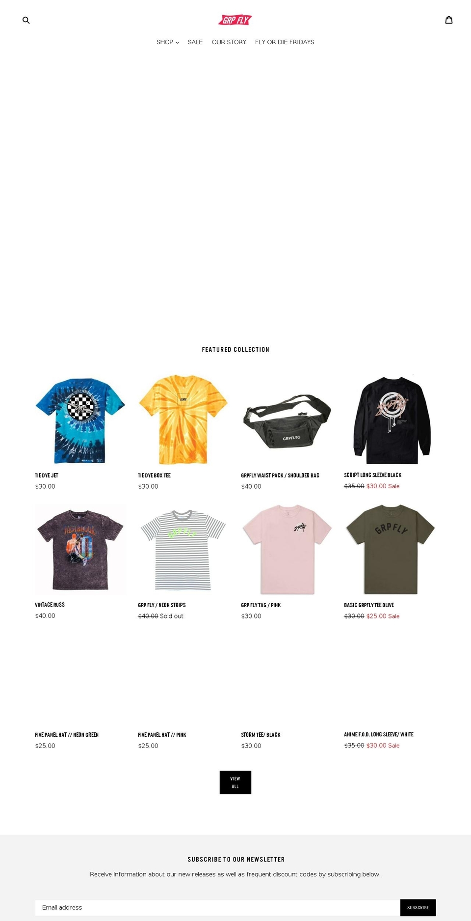grpfly.com — Shopify storefront screenshot