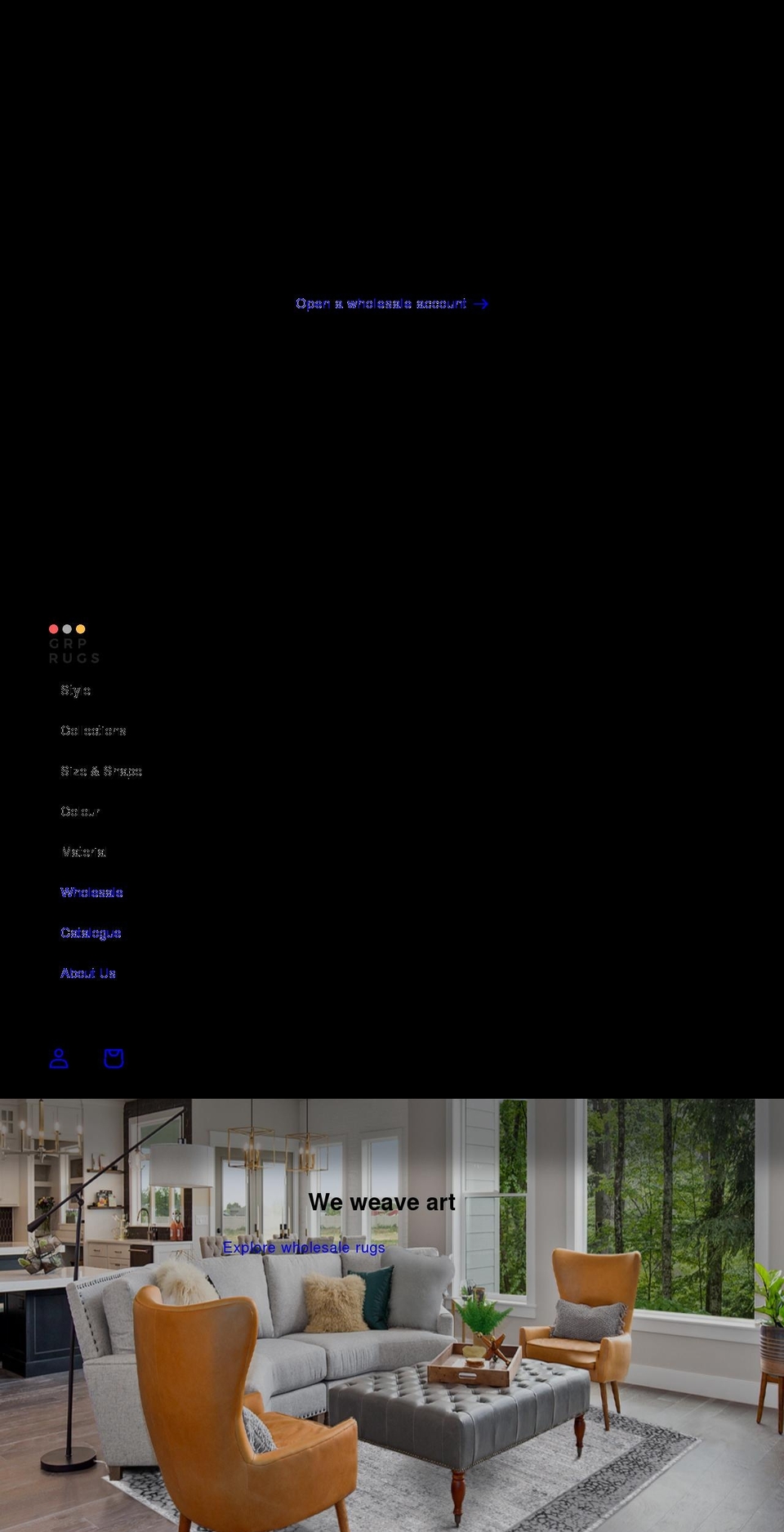 grprugs.com shopify website screenshot