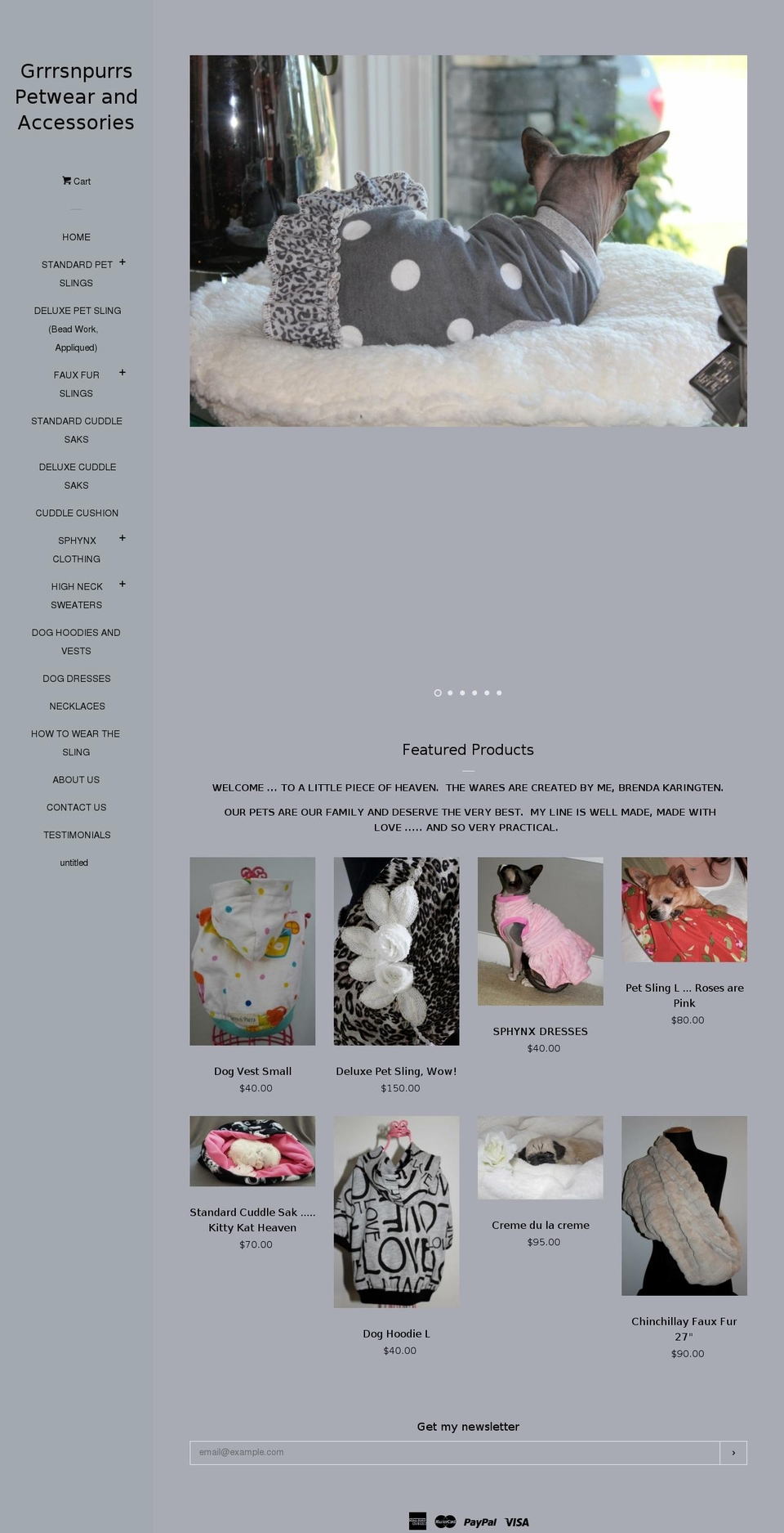 grrrsnpurrs.com shopify website screenshot