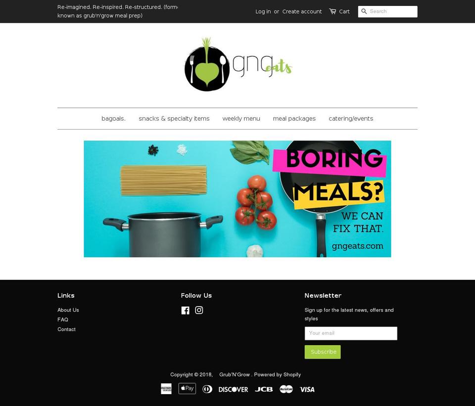 grubngrowmeals.com — Shopify storefront screenshot