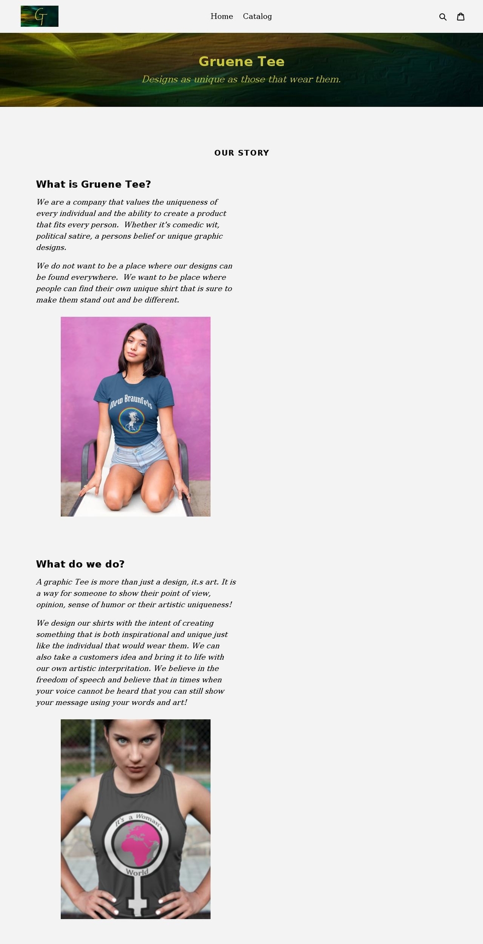 gruenetee.com — Shopify storefront screenshot