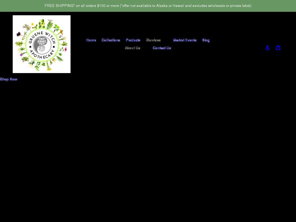 gruenewitch.com shopify website screenshot