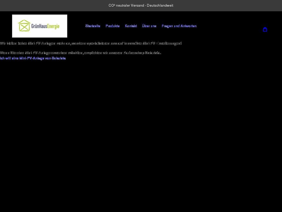 gruenhausenergie.de shopify website screenshot