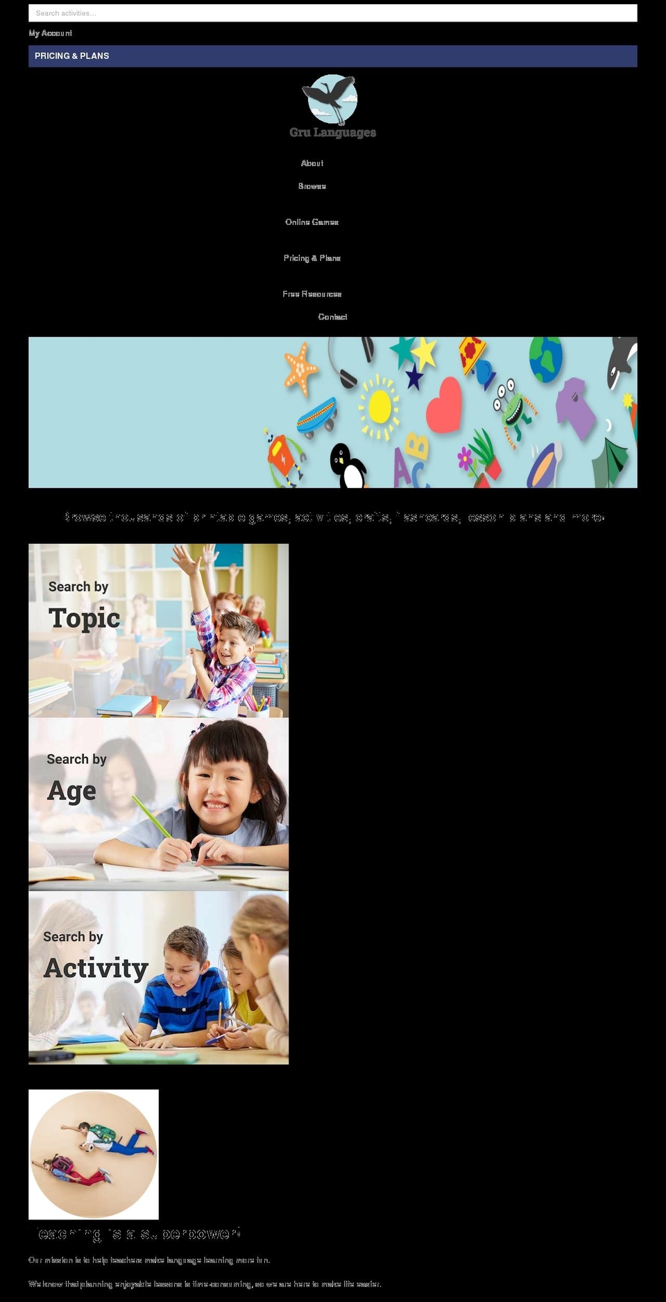 grulanguages.com — Shopify storefront screenshot