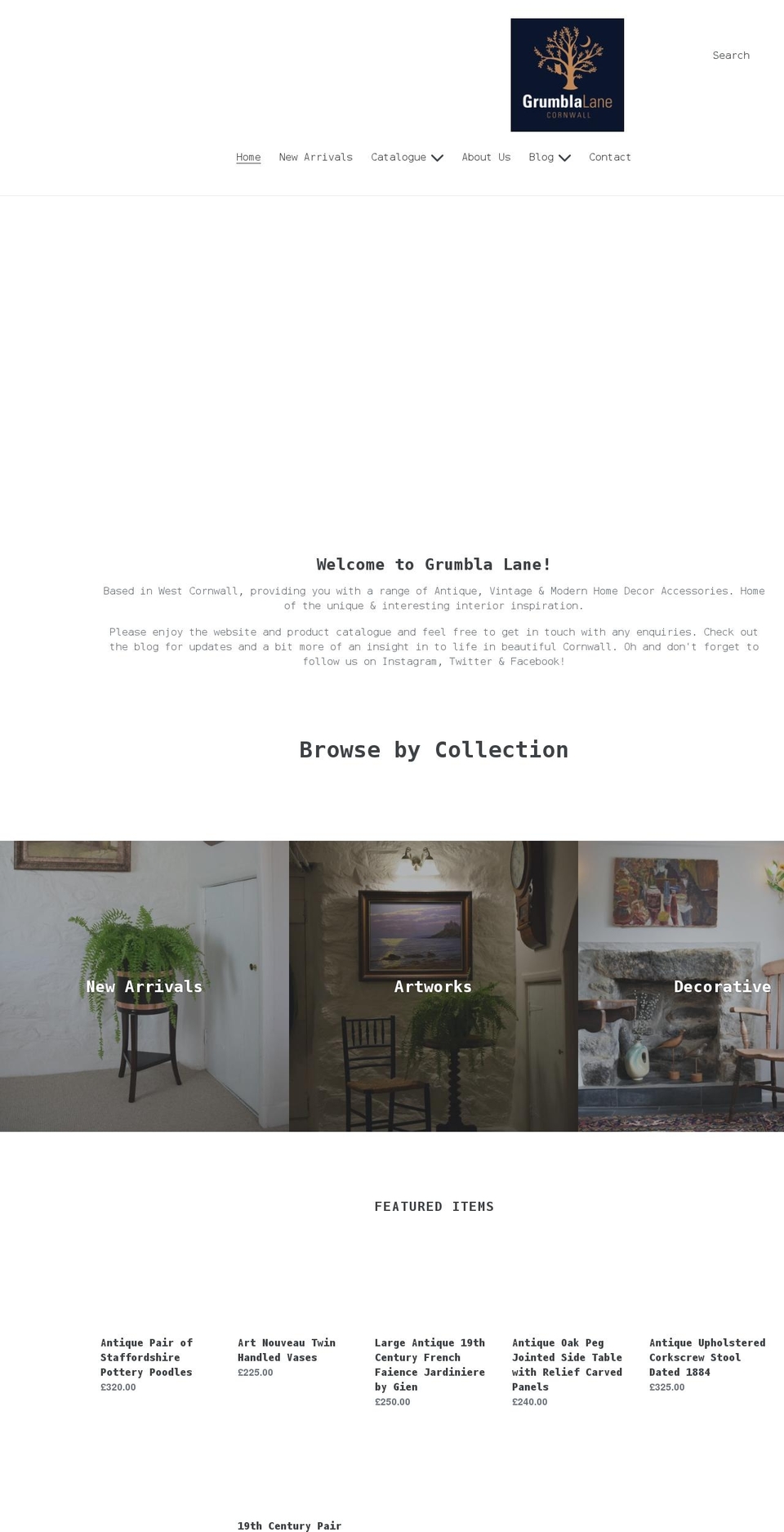 grumblalane.com shopify website screenshot