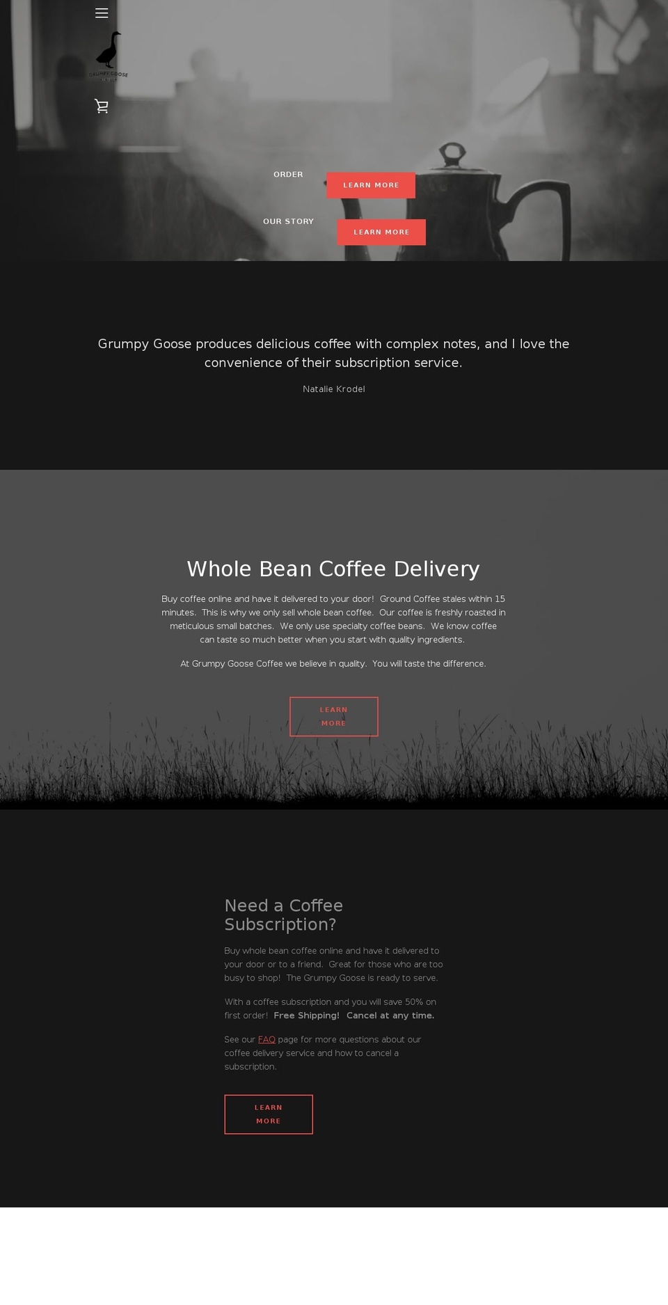 grumpygoose.coffee shopify website screenshot