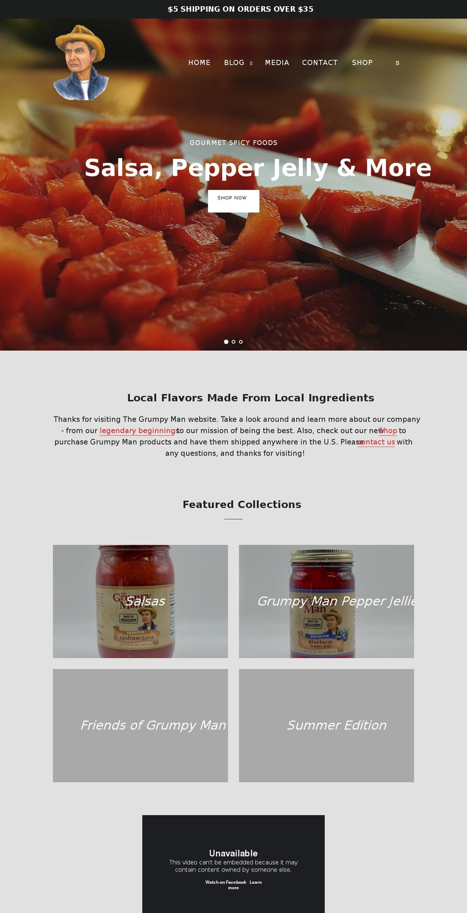 grumpymanfoods.com shopify website screenshot