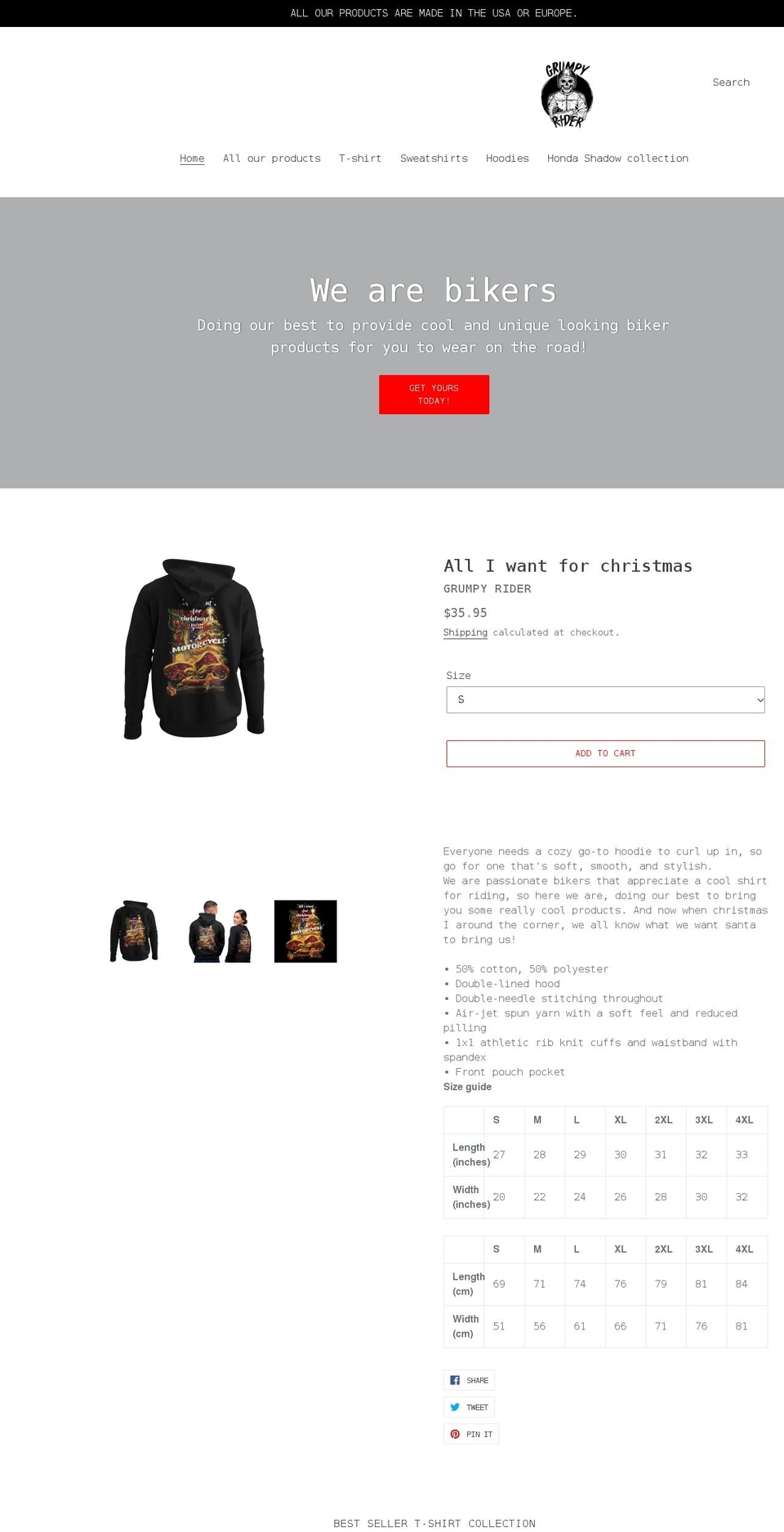 grumpyrider.com shopify website screenshot