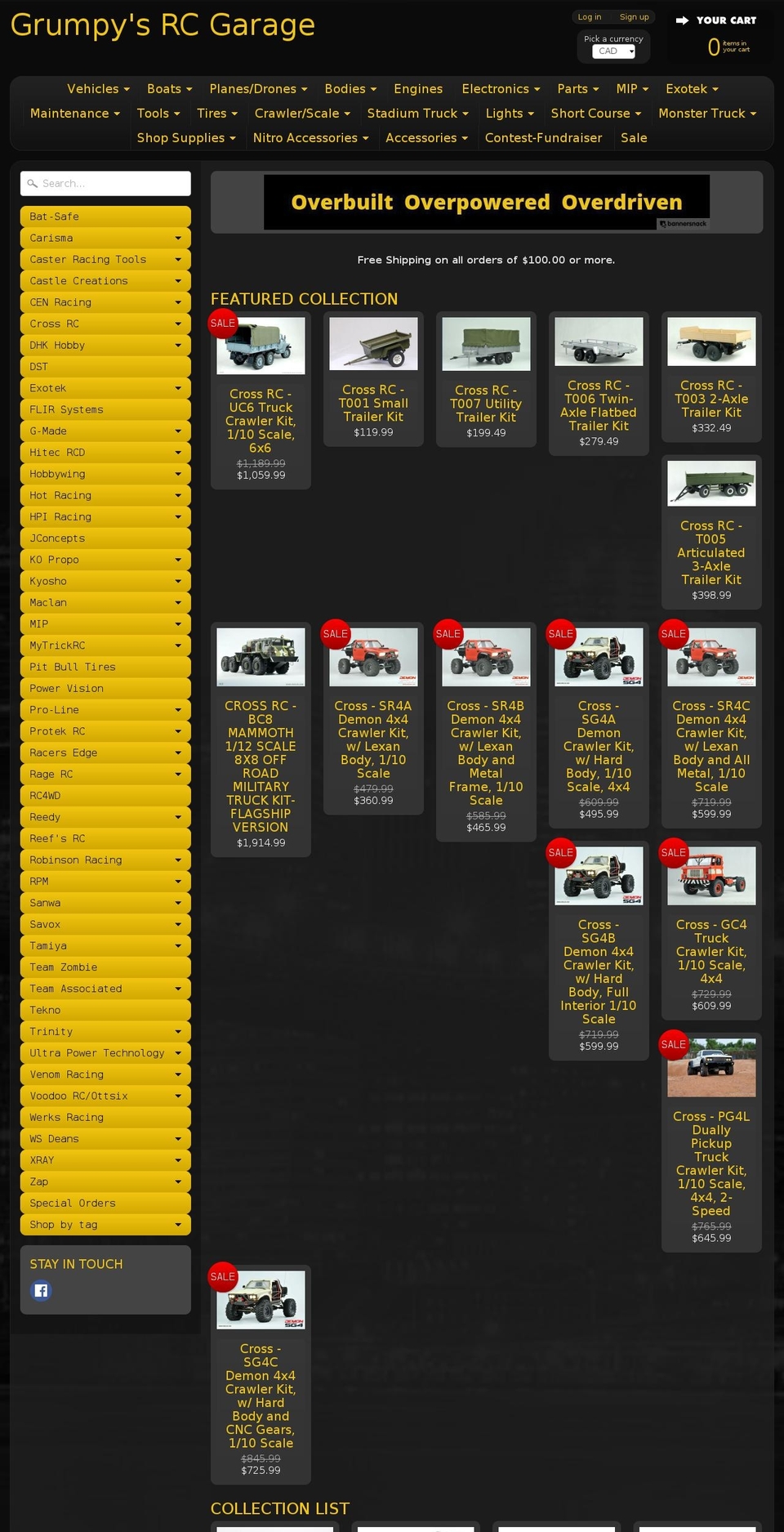 grumpysrcgarage.com — Shopify storefront screenshot