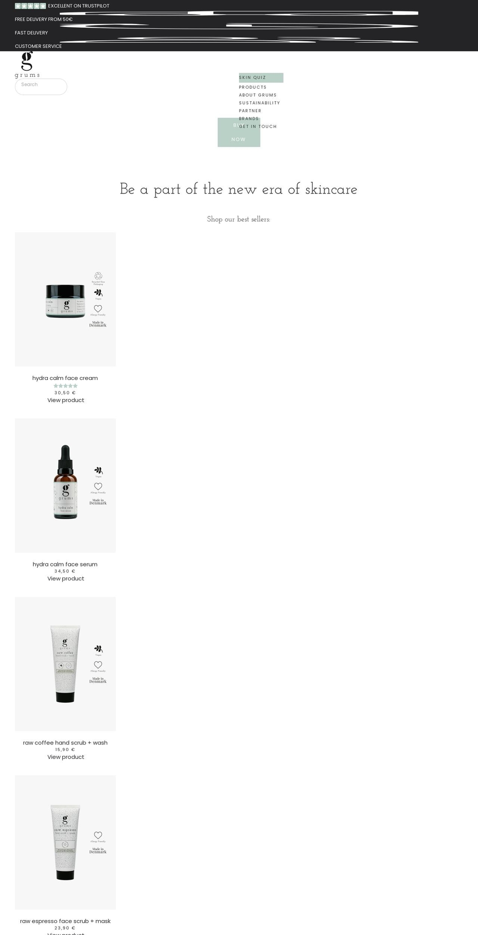 grumsaarhus.com — Shopify storefront screenshot