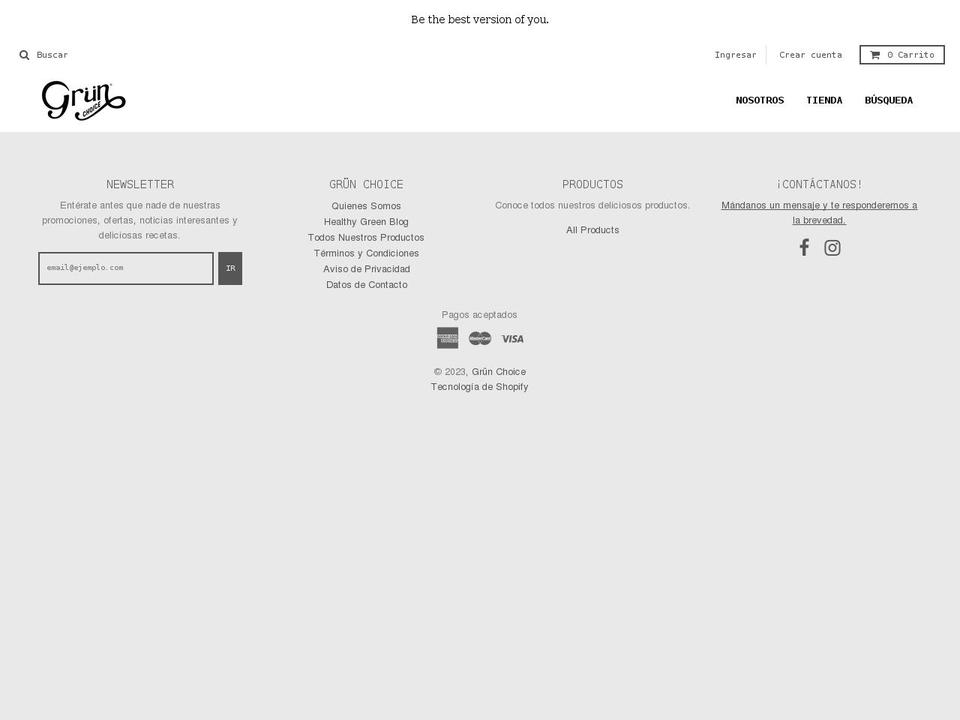 grunchoice.com shopify website screenshot