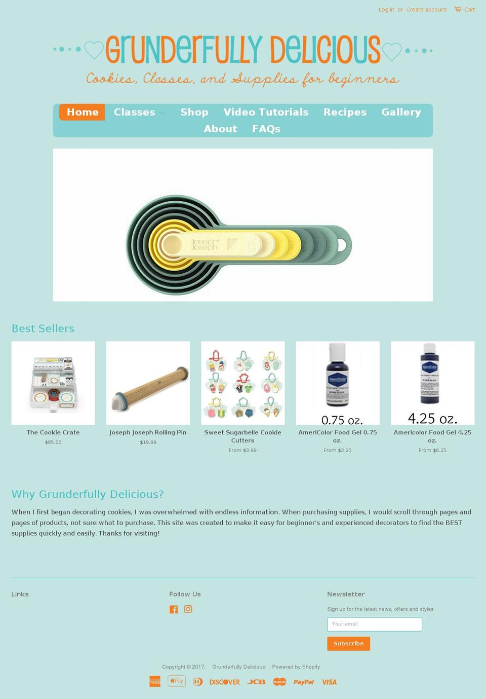 grunderfullydelicious.com shopify website screenshot