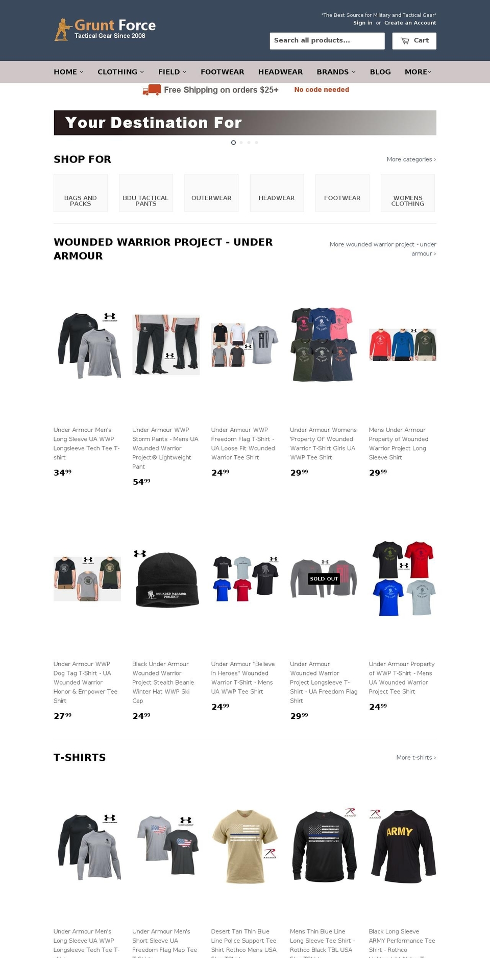 gruntforce.com shopify website screenshot