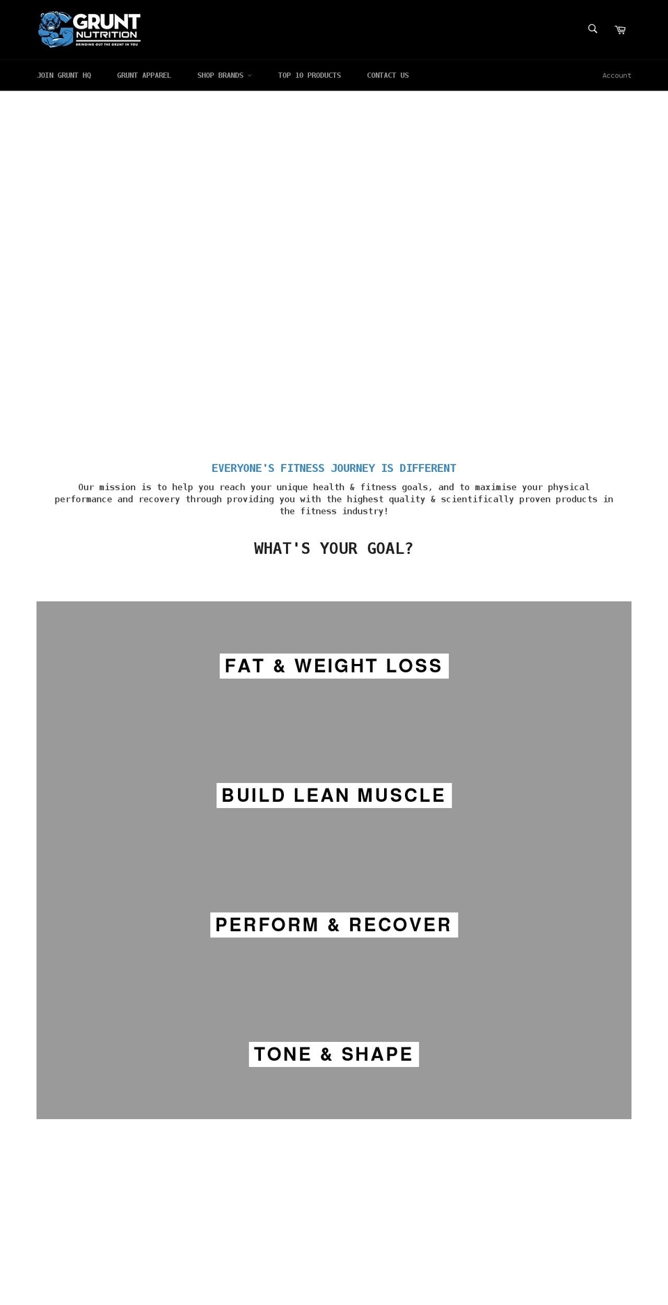 gruntnutrition.com.au shopify website screenshot