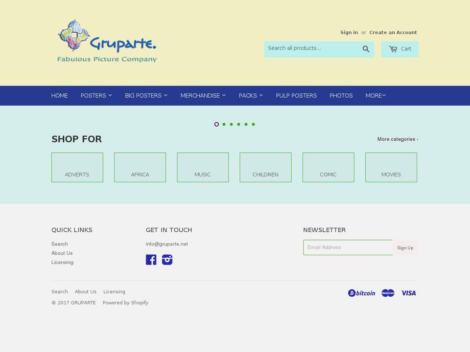 gruparte.net shopify website screenshot