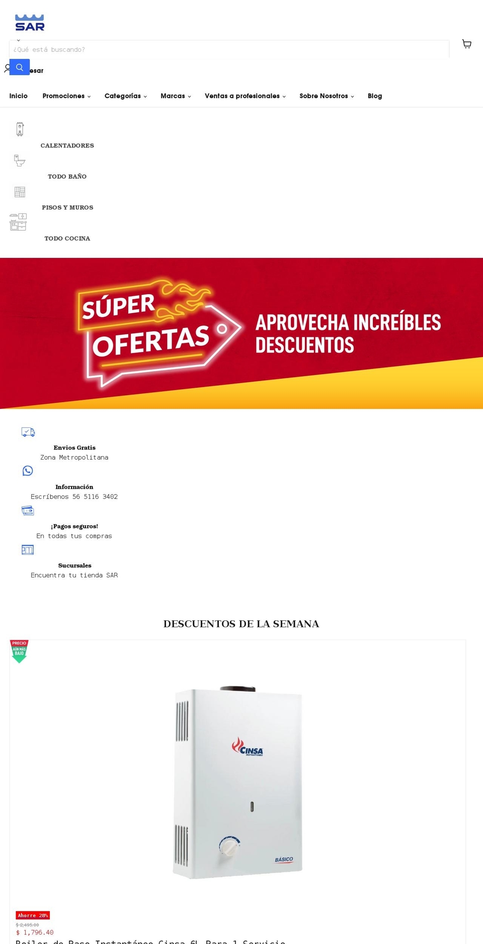 gruposar.com shopify website screenshot