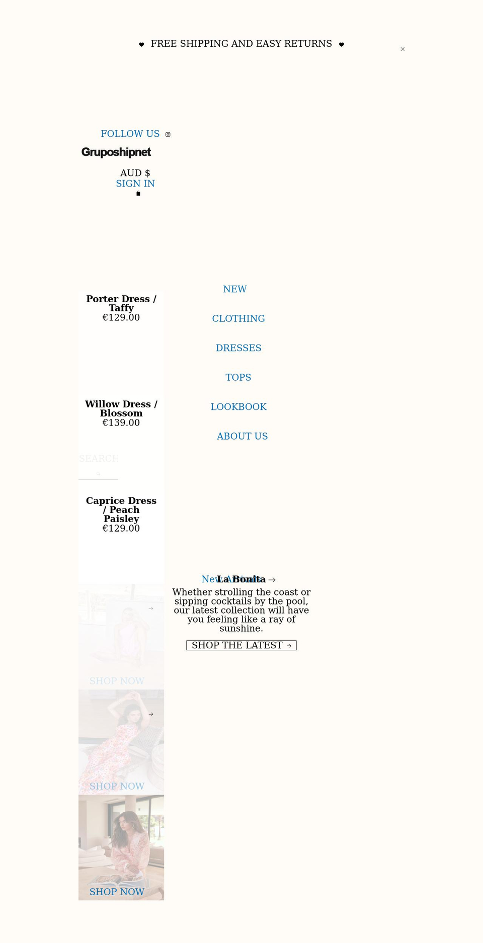 gruposhipnet.com shopify website screenshot