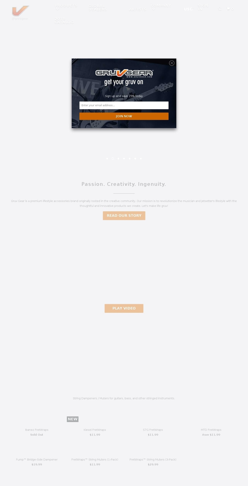 gruvgear.com — Shopify storefront screenshot
