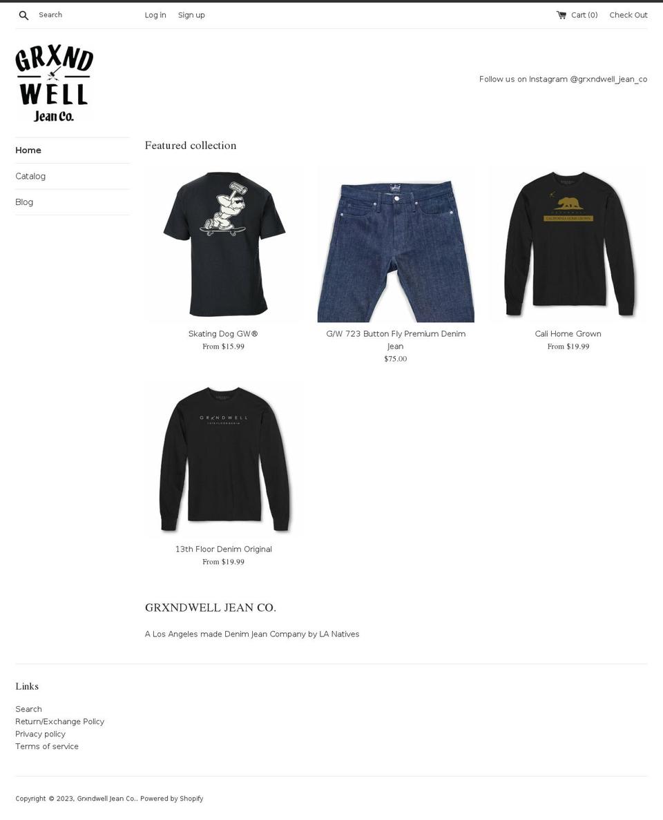 grxndwelljeanco.com — Shopify storefront screenshot