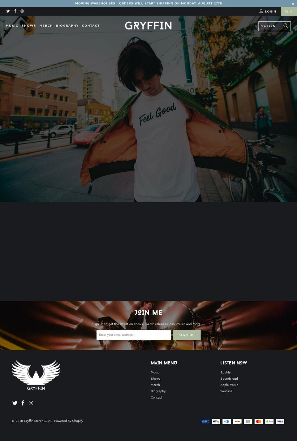 gryffinofficial.com — Shopify storefront screenshot