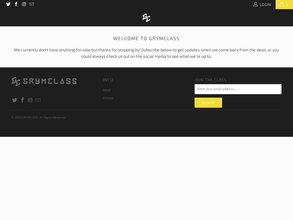 Copy of current theme Shopify theme site example grymclass.com