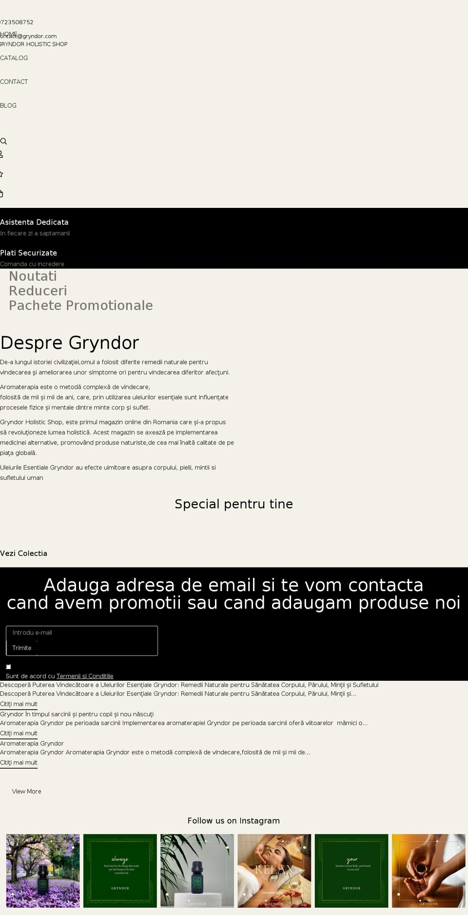 gryndor.com shopify website screenshot