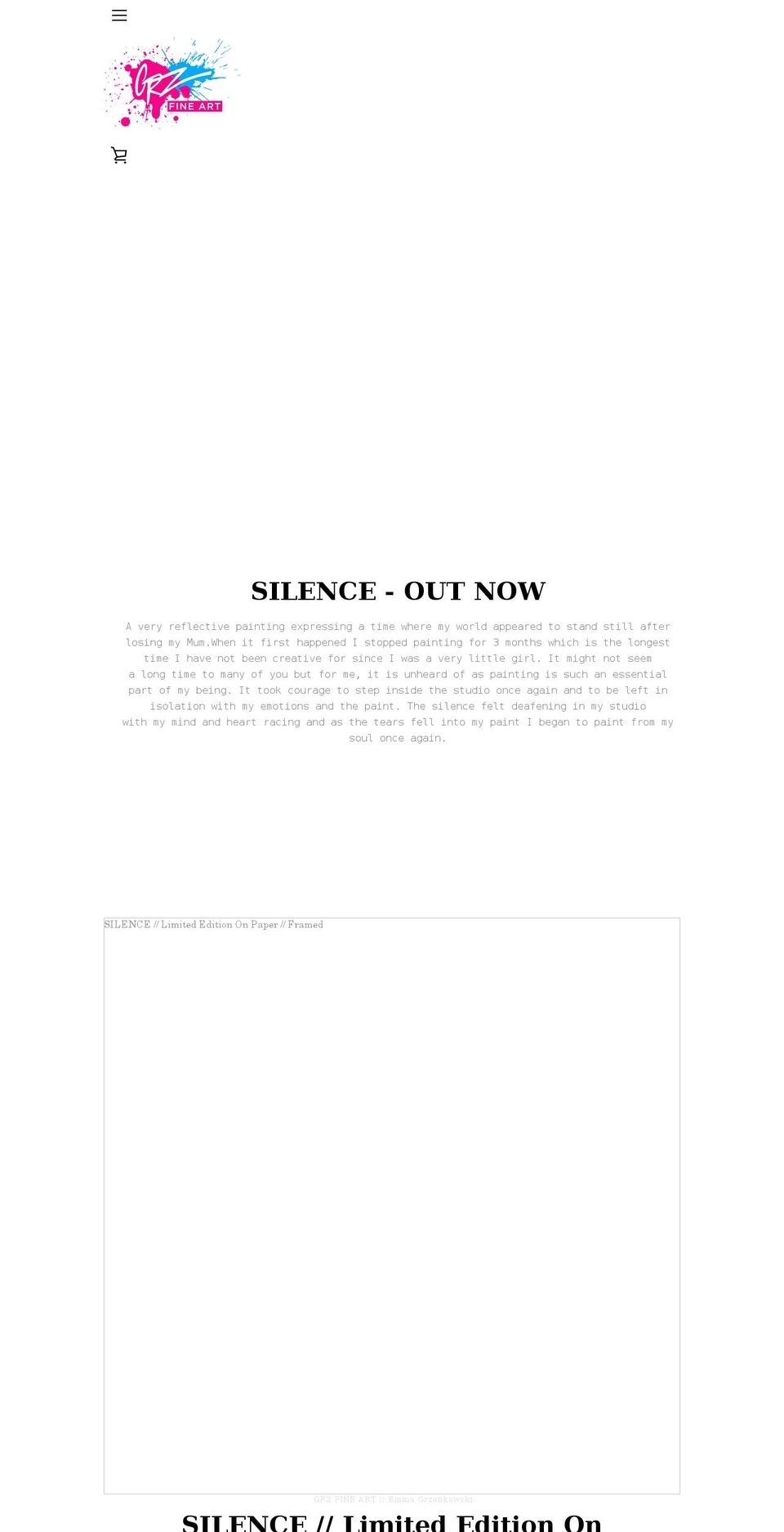 grzfineart.com shopify website screenshot