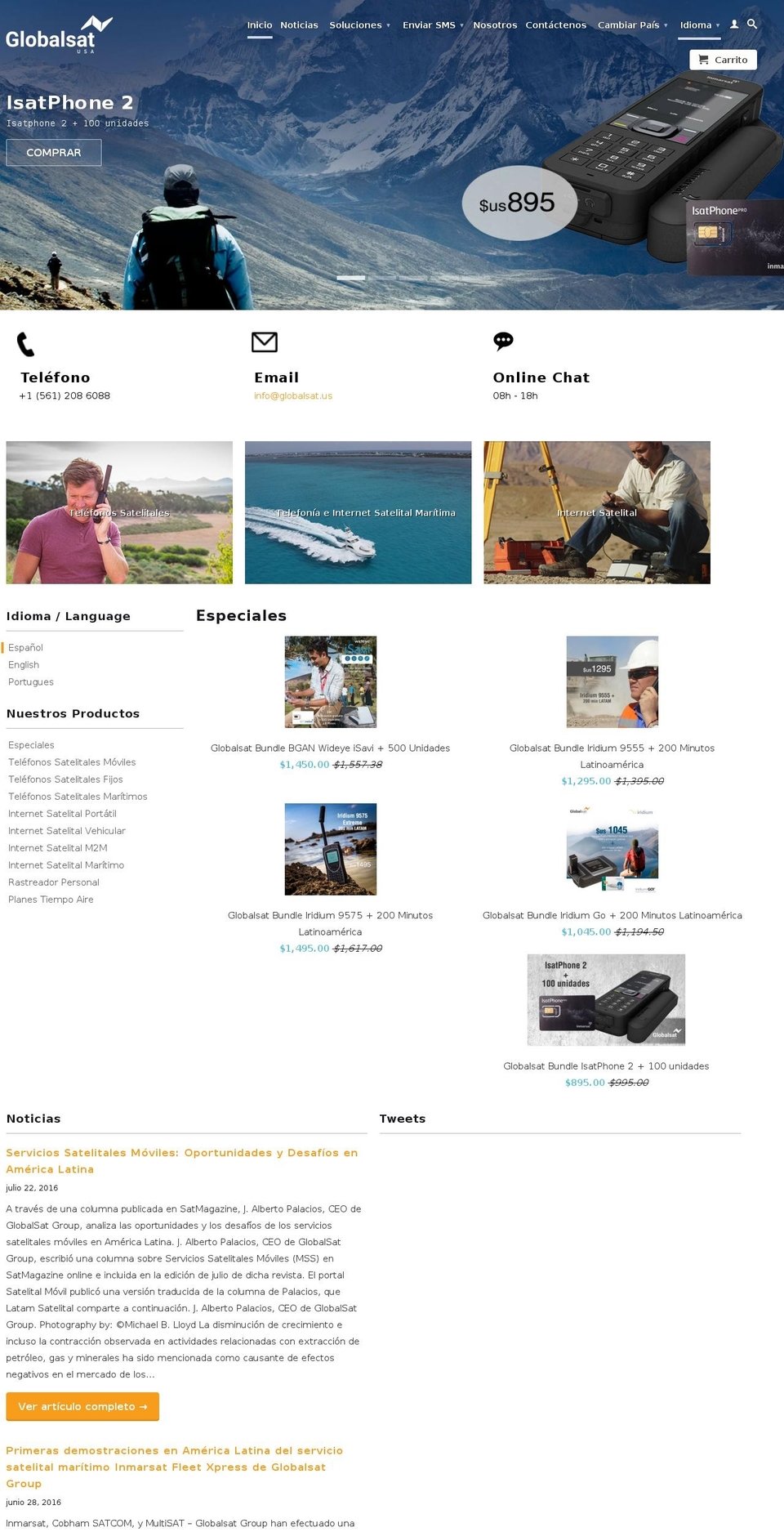 gsatelital.com shopify website screenshot