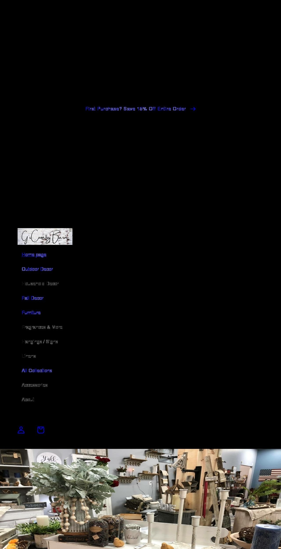 gscountrybarn.com shopify website screenshot