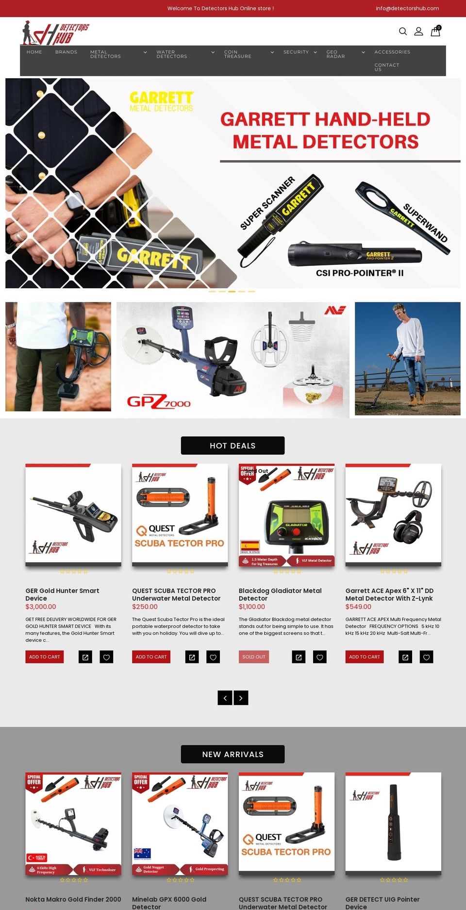 gsdetectors.myshopify.com shopify website screenshot
