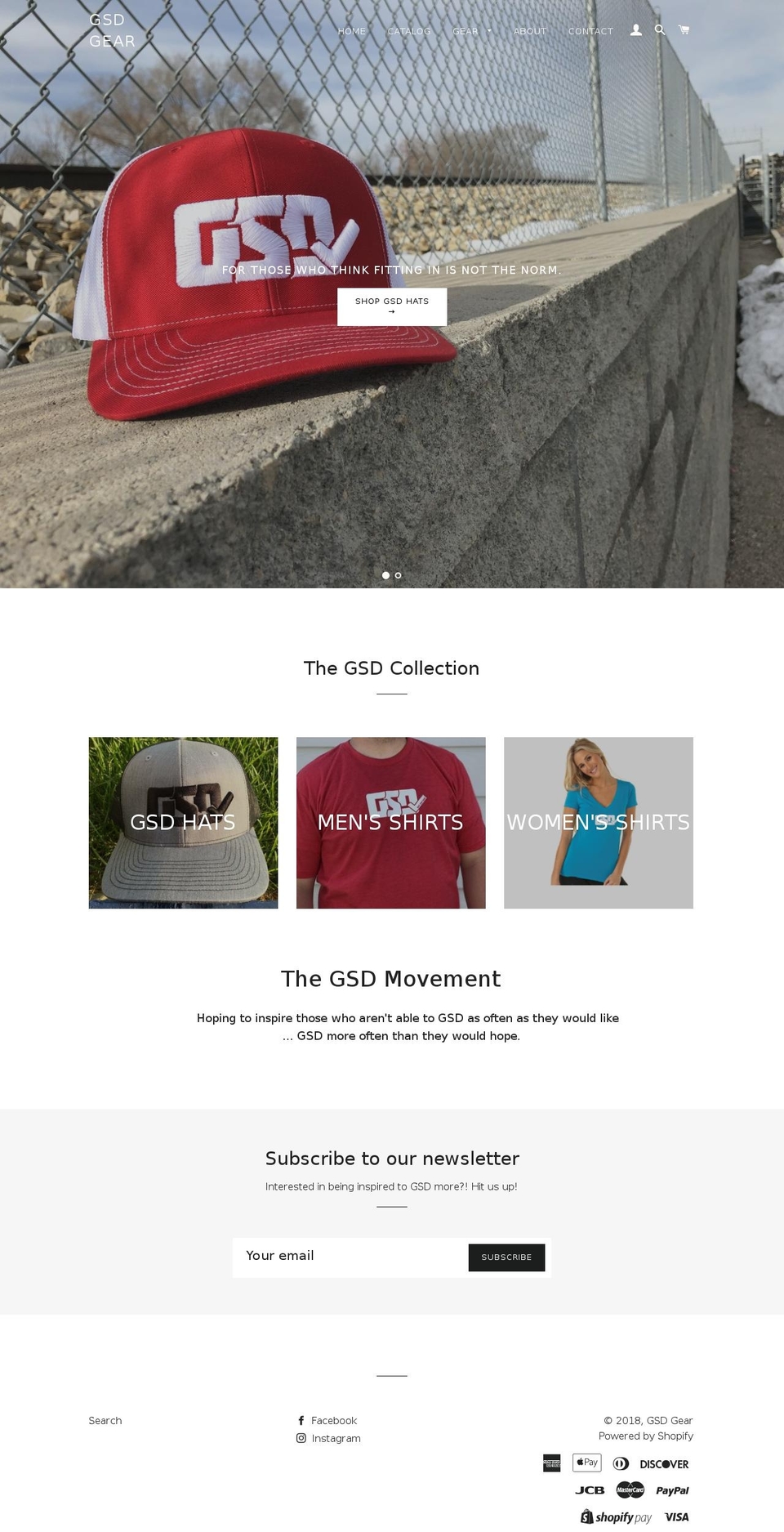 gsdgear.com shopify website screenshot
