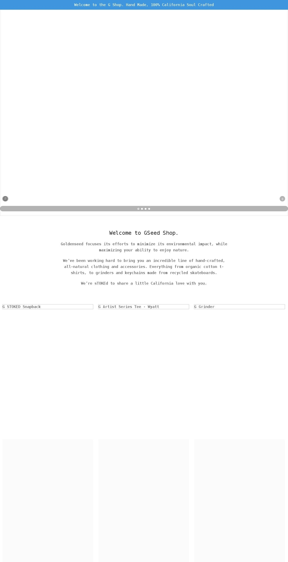 gseedstore.com shopify website screenshot