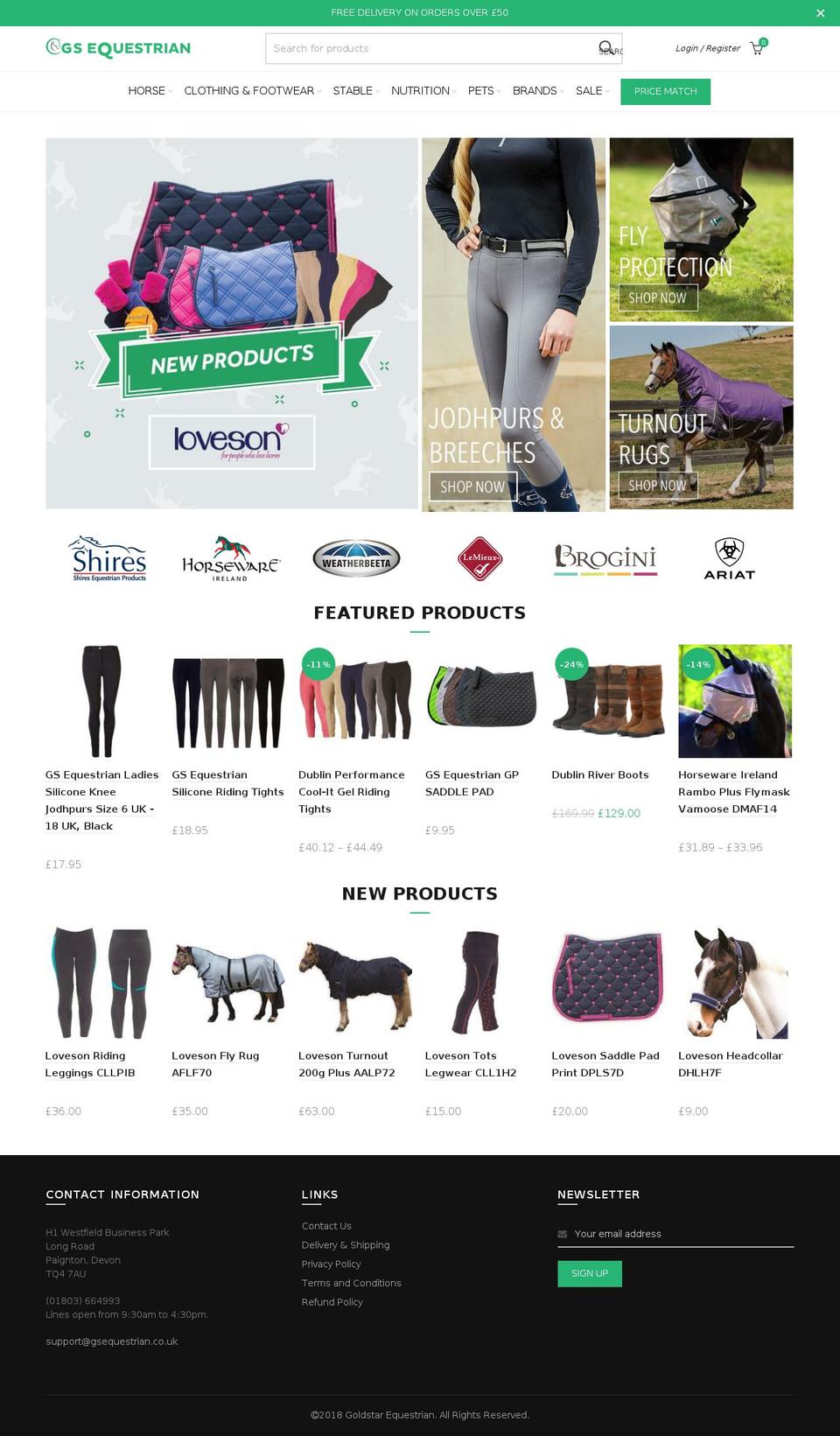 gsequestrian.com — Shopify storefront screenshot