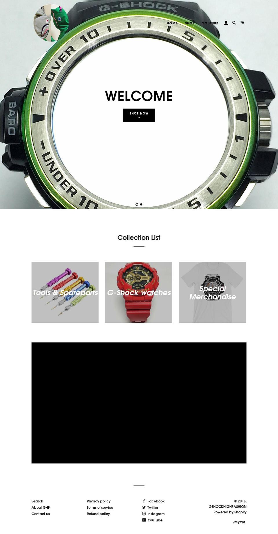 gshockhighfashion.com — Shopify storefront screenshot