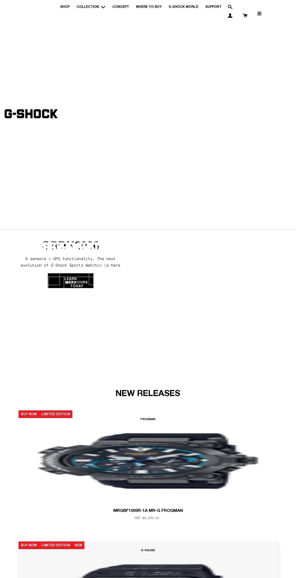 gshocknz.com shopify website screenshot