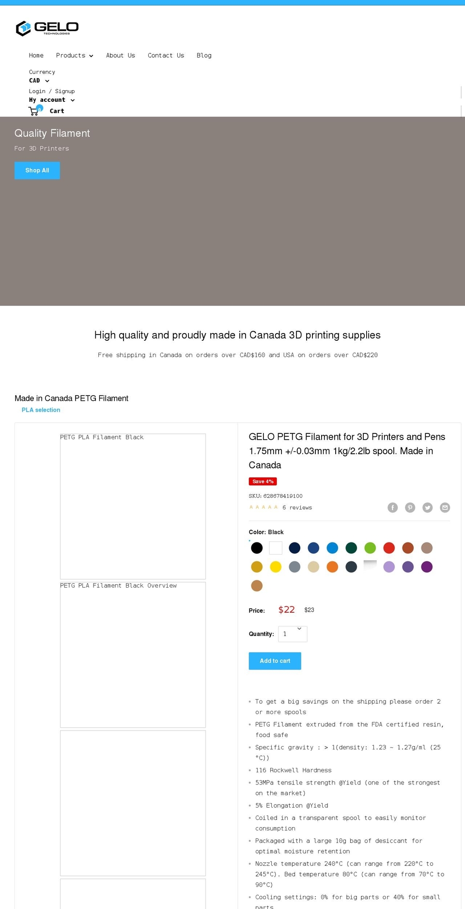 gshop.ca shopify website screenshot