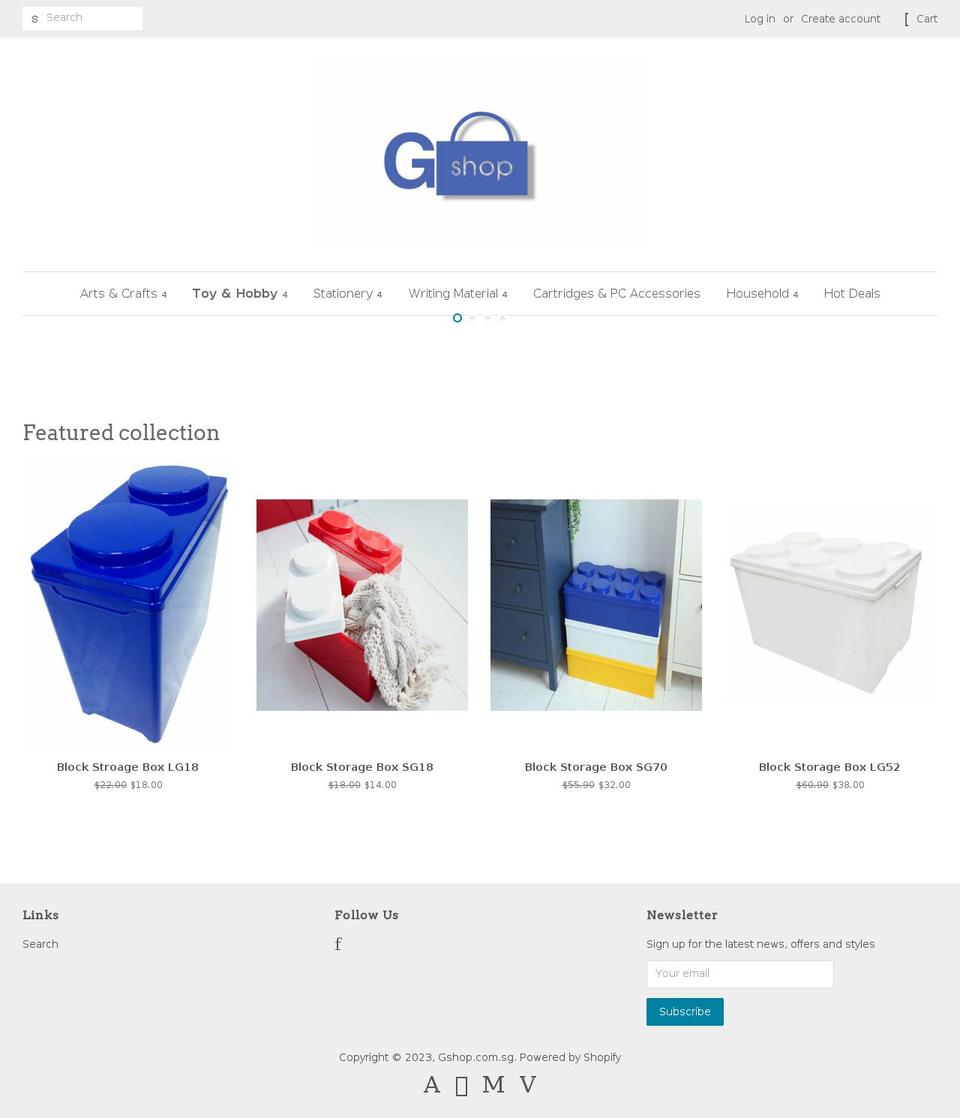 gshop.com.sg shopify website screenshot